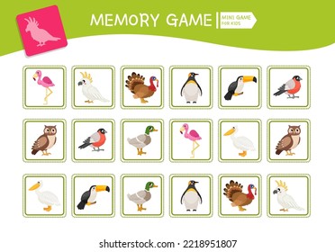 Memory Game Preschool Children Vector Cards Stock Vector (Royalty Free ...