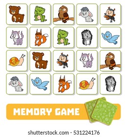 Memory Game Preschool Children Vector Cards Stock Vector (Royalty Free ...