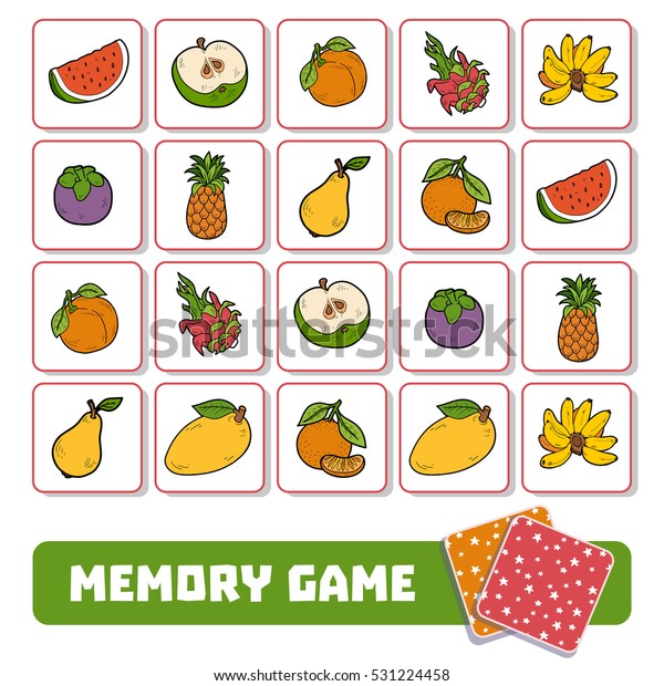 Memory Game Preschool Children Vector Cards Stock Vector (Royalty Free ...