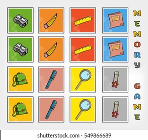 Memory Game - School Stuff (vector)