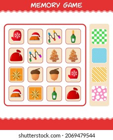 Juegos de memoria con navidad de dibujos animados. Juego de cartas de aprendizaje. Juego educativo para niños y niños en edad preescolar