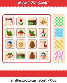 Memory games with cartoon christmas. Learning cards game. Educational game for pre shool years kids and toddlers
