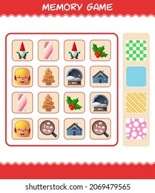Juegos de memoria con navidad de dibujos animados. Juego de cartas de aprendizaje. Juego educativo para niños y niños en edad preescolar