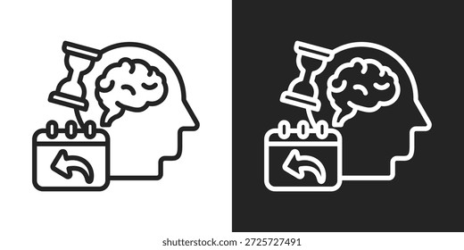 Memory-Symbol in schwarz-weißem Linienstil