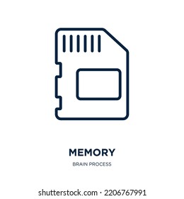 memory icon from brain process collection. Thin linear memory, internet, computer outline icon isolated on white background. Line vector memory sign, symbol for web and mobile