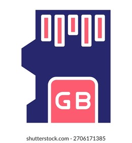 Memory Icon Color Fill Style Vector Illustration