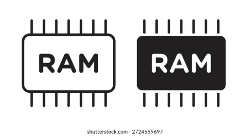 Icono de memoria en estilo doodle y stroke.