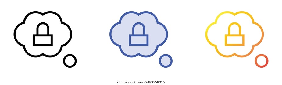 memory icon. Linear, Blue Fill and Gradient Style Design Isolated On White Background