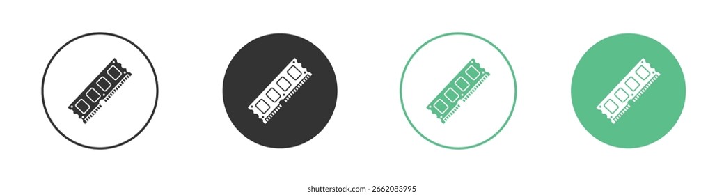 Memory icon Minimal Flat Line Vector Icon Set.