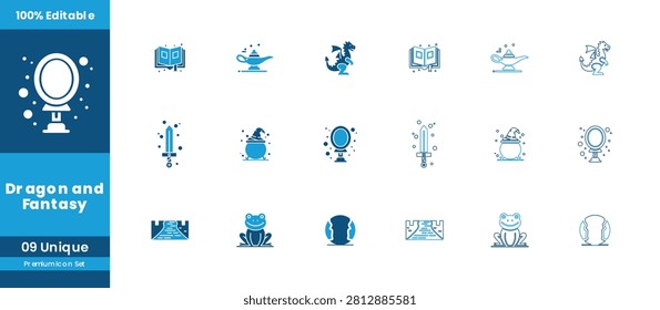 Memory Icon Set Blue Flat Design Vector Illustration Brain Mind Photo Album Nostalgia Remember Recall Memories Collection Camera Picture Frame Thought Idea History Moment Symbol Recollection
