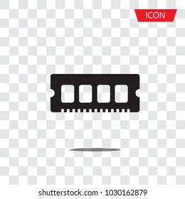 Memory icon vector, RAM icon vector isolated on transparent background.