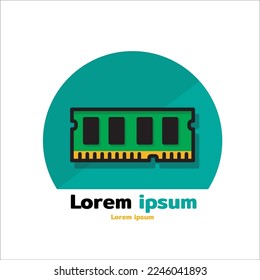 Memory icon vector, RAM icon vector Random Access Memory symbols, computer for app web logo banner button icon - Vector