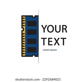 Memory icon vector, RAM icon vector Random Access Memory symbols, computer for app web logo banner button icon - Vector