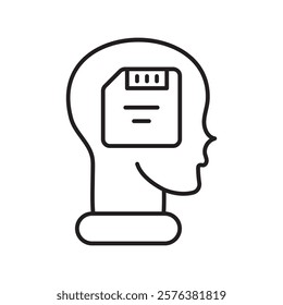 Memory icon with white background vector stock illustration