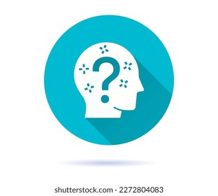 Icono de deterioro de memoria. Ilustración simple con sombra larga para diseño gráfico y web.