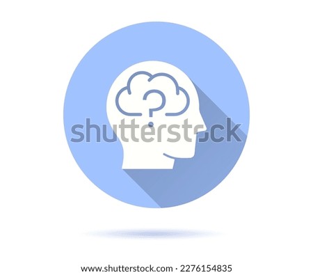 Memory impairment icon. Simple illustration with long shadow for graphic and web design.