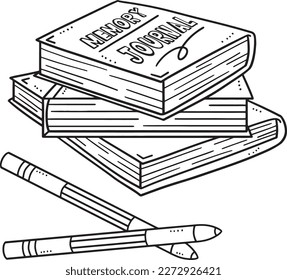 Memory journals and Pencil Isolated Coloring Page