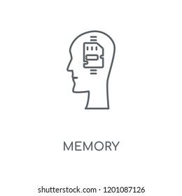 Memory linear icon. Memory concept stroke symbol design. Thin graphic elements vector illustration, outline pattern on a white background, eps 10.