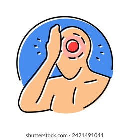 memory loss confusion disease symptom color icon vector. memory loss confusion disease symptom sign. isolated symbol illustration