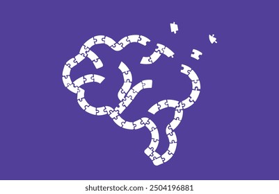 Memory loss forgetfulness puzzle brain illustration