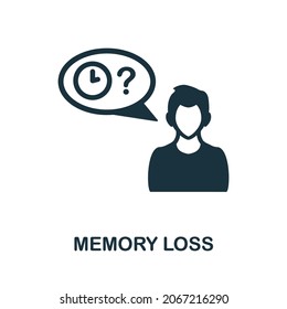 Memory Loss icon. Monochrome sign from psychotherapy collection. Creative Memory Loss icon illustration for web design, infographics and more