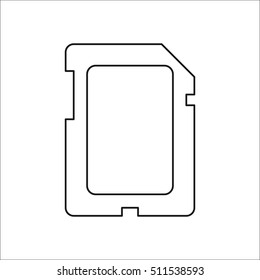 Memory Mini SD card symbol sign line icon on background