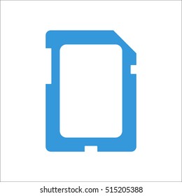 Memory Mini SD card symbol sign blue icon on background