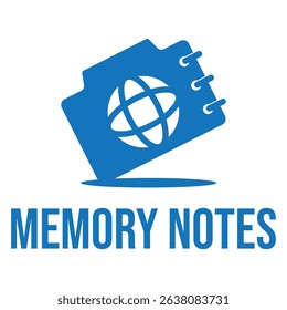 memory notes flat minimalist logo design