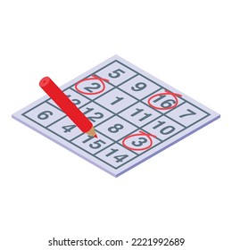 Memory number icon isometric vector. Brain care. Senior remember