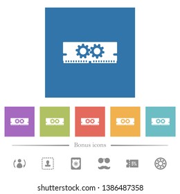 Memory optimization flat white icons in square backgrounds. 6 bonus icons included.