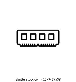 Memory PC icon. Line design template