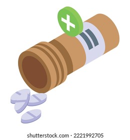 Memory pills icon isometric vector. Old dementia. Positive disease