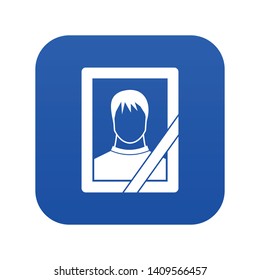 Memory portrait icon digital blue for any design isolated on white vector illustration