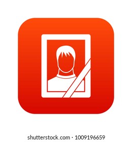 Memory portrait icon digital red for any design isolated on white vector illustration