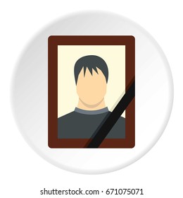 Memory portrait icon in flat circle isolated vector illustration for web