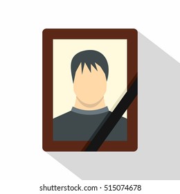 Memory portrait icon. Flat illustration of memory portrait vector icon for web
