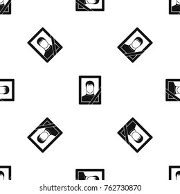 Memory portrait pattern repeat seamless in black color for any design. Vector geometric illustration