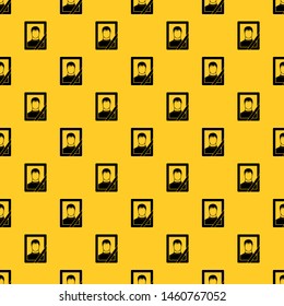 Memory portrait pattern seamless vector repeat geometric yellow for any design