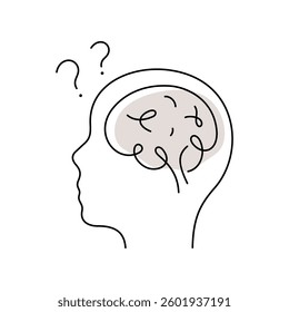 Memory problems concept medical illustration
