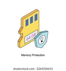 Memory Protection Vector Isometric Filled Outline icon for your digital or print projects.
