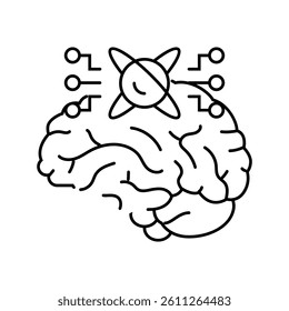 memory quantum technology line icon vector. memory quantum technology sign. isolated contour symbol black illustration