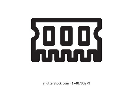 Memory ram flat icon vector image