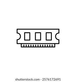 memory, ram icon linear thin line icon graphics set black and white