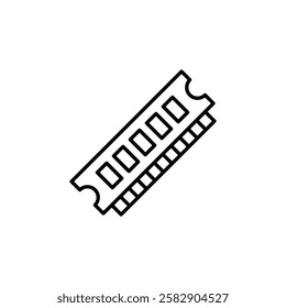 memory, ram icon logo sign vector outline in black and white color