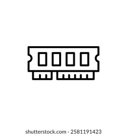 memory, ram icon set in thin line outline style and linear vector sign