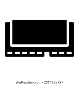 Memory ram icon vector designed in detailed solid glyph style (64px artboard)