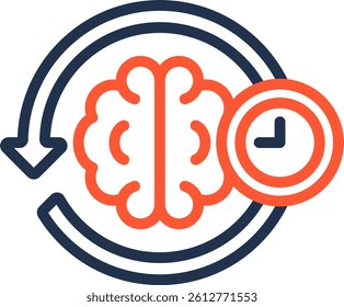 Memory Recall Icon Color Line Vector Illustration