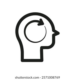 Memory recall icon flat line symbol set.