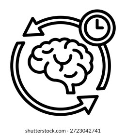 Ilustración vectorial de estilo de línea de icono de recuperación de memoria