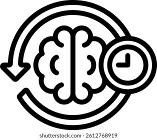 Memory Recall Icon Outline Vector Illustration